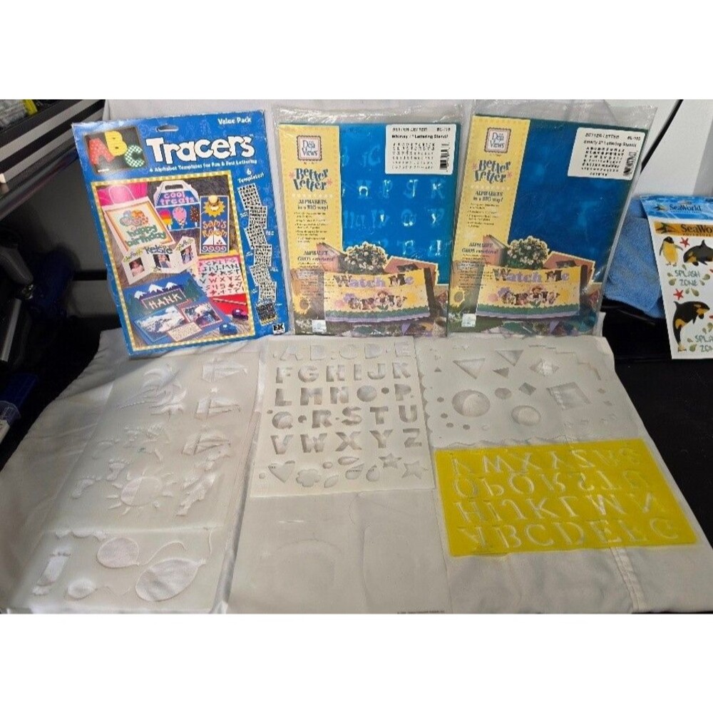 Vintage Craft Stencil Lot Alphabet Lettering Templates Better Letter ABC Tracers
